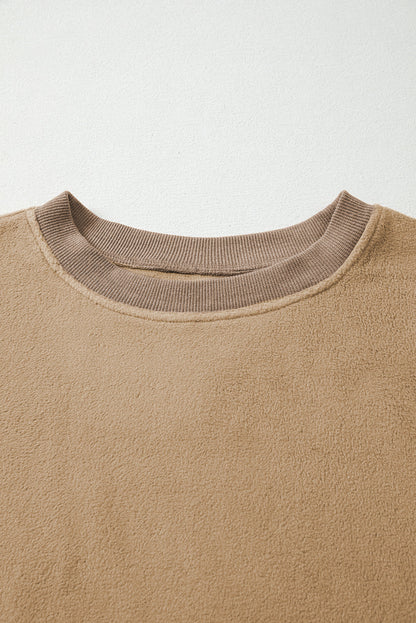 Threaded Pear TatumFuzzy Sherpa Splicing Pullover Sweatshirt