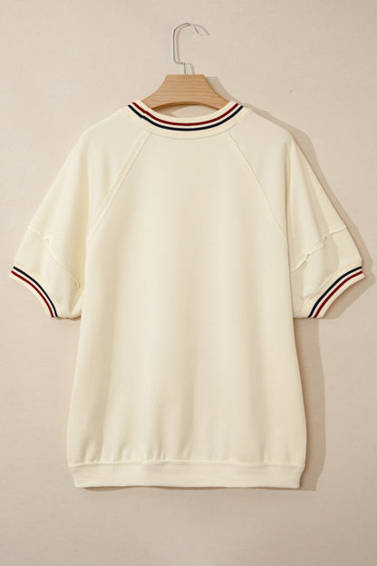 Threaded Pear Haisley Sleeve Loose Tunic Top