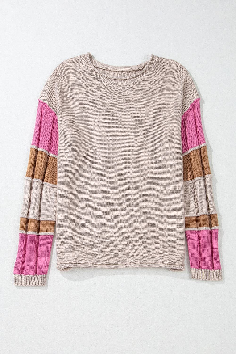 Threaded Pear Ava Colorblock Exposed Seam Sweater