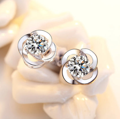 925 Sterling Silver Clover Earrings | Elegant Four-Leaf Clover Studs for Women | High-Sense Minimalist Luck Jewelry | Trendy Tiny Clover Flower Earrings | 2026 High-Fashion Delicate Silver Studs