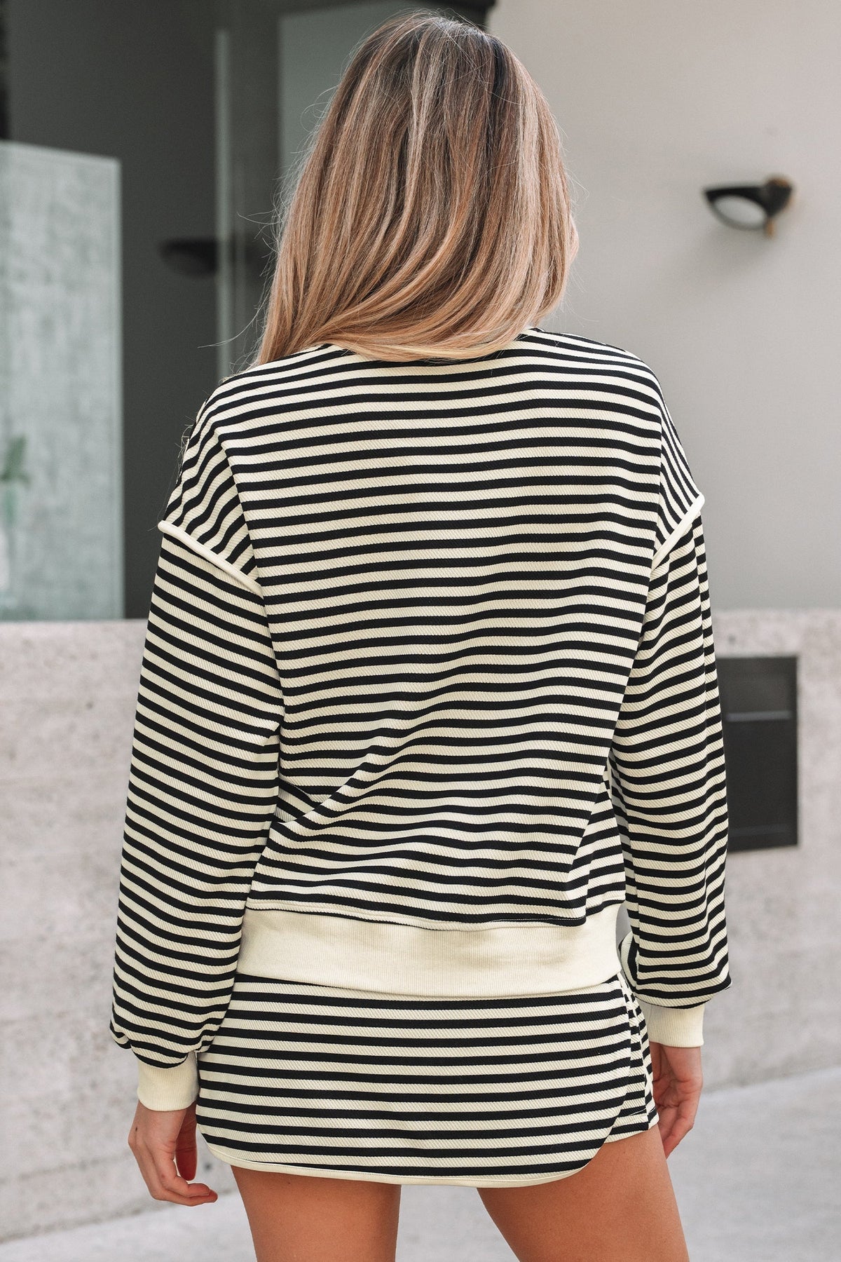 Threaded Pear Jessica Drop Shoulder Pullover Top & Skirt Set