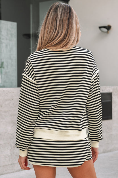 Threaded Pear Jessica Drop Shoulder Pullover Top & Skirt Set