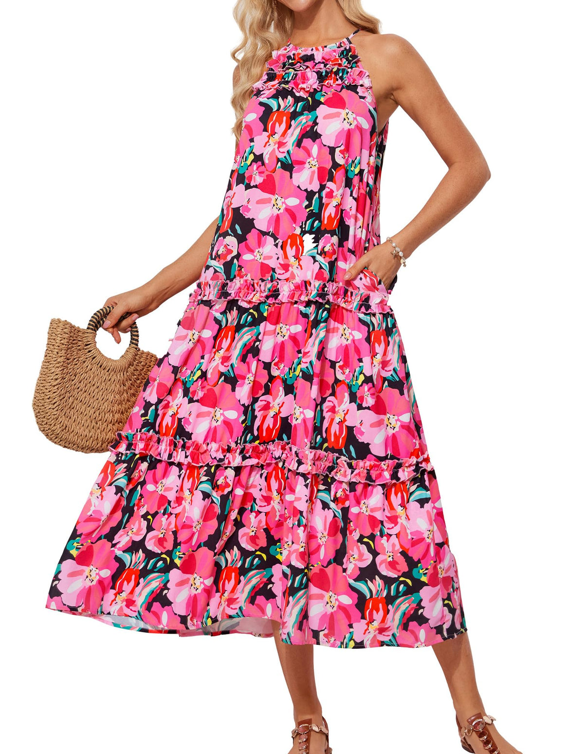 ✨Women's Elegant Hollower Out Waist A  Line Spaghetti Straps Dress