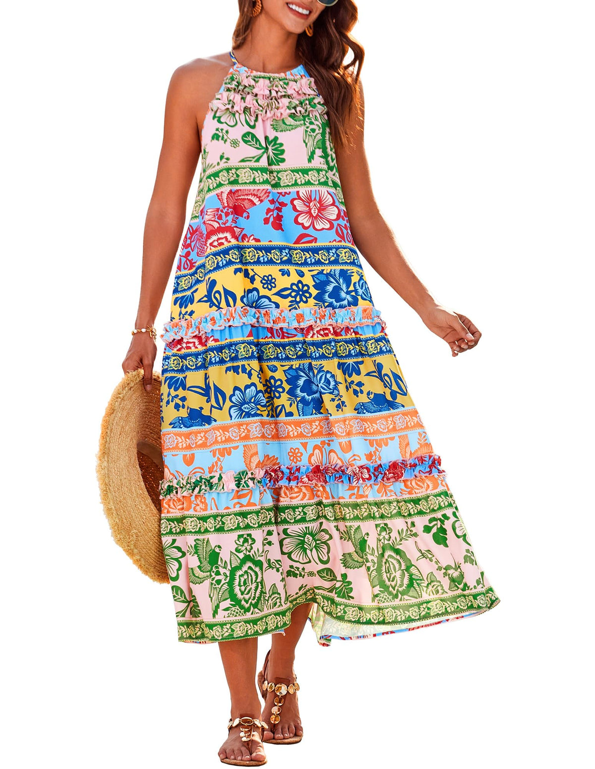 ✨Women's Elegant Hollower Out Waist A  Line Spaghetti Straps Dress