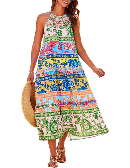 ✨Women's Elegant Hollower Out Waist A  Line Spaghetti Straps Dress