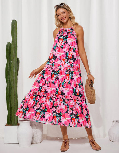 ✨Women's Elegant Hollower Out Waist A  Line Spaghetti Straps Dress