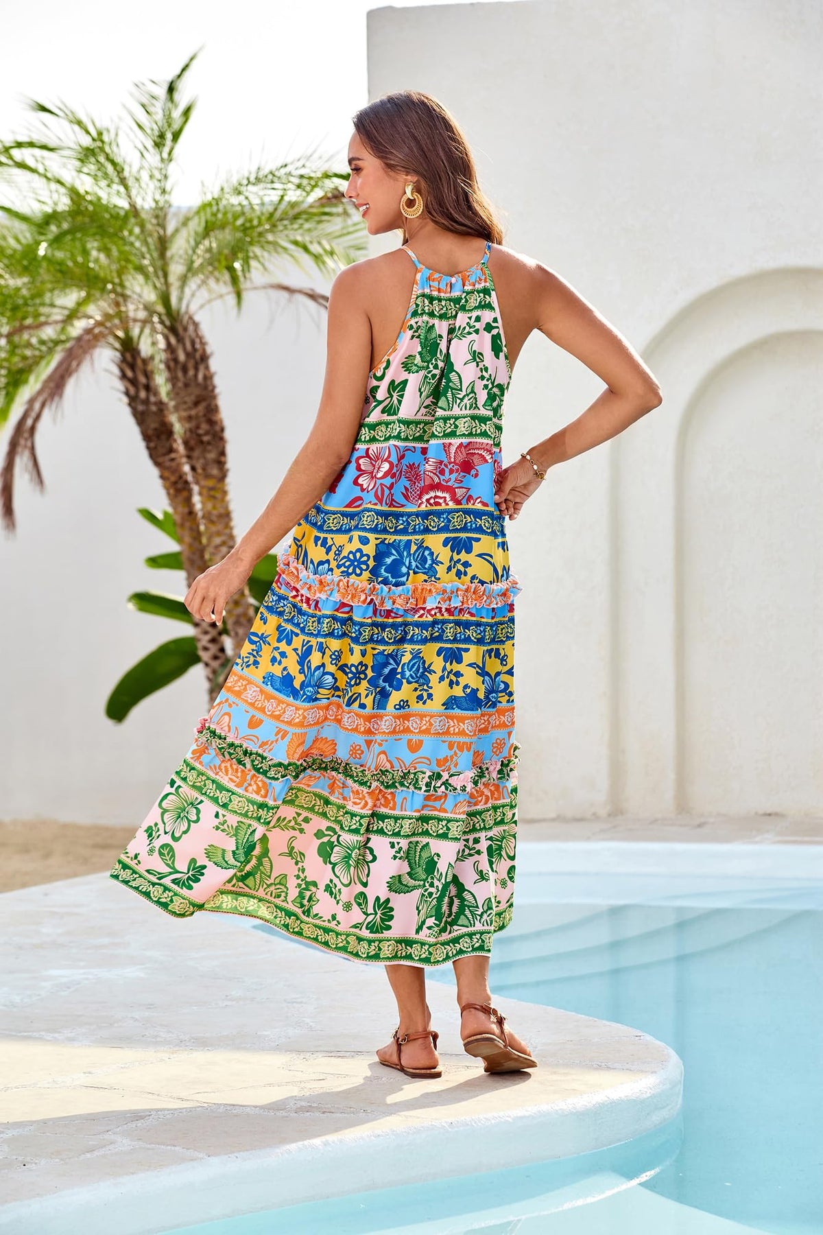 ✨Women's Elegant Hollower Out Waist A  Line Spaghetti Straps Dress