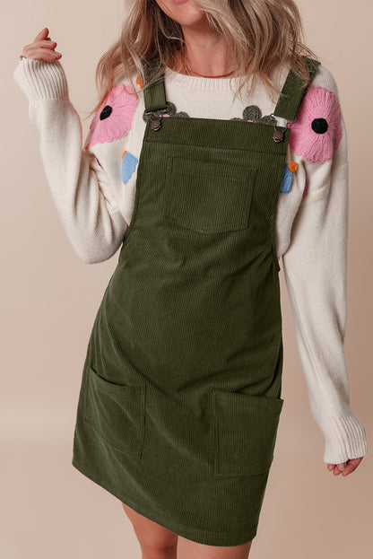 Threaded Pear Alexis Front Pockets Corduroy Overall Dress.