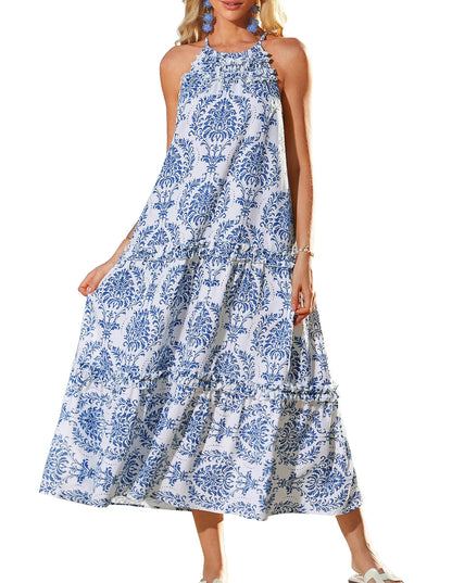 ✨Women's Elegant Hollower Out Waist A  Line Spaghetti Straps Dress
