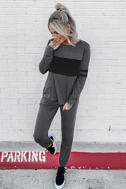 Casual Color Block 2-Piece Loungewear Set  ( Big Savings!!!)