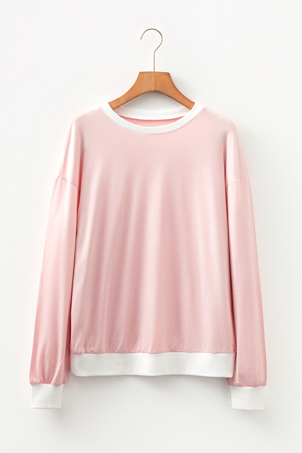 Threaded Pear Skyler Contrast Edge Patchwork Long Sleeve Top