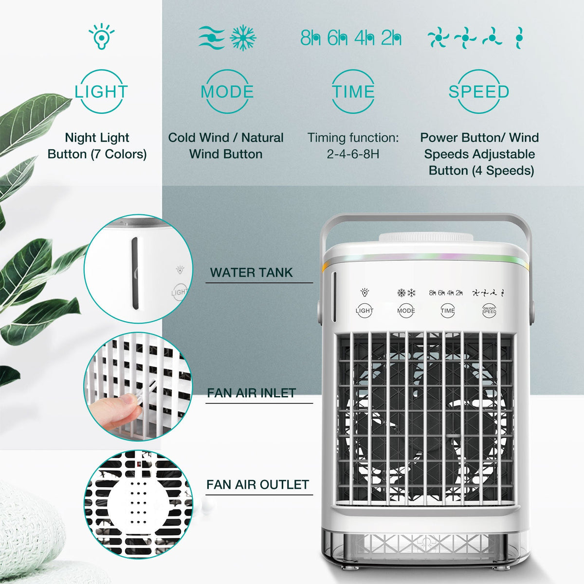 4-Speed USB Cooling Fan with Mist Spray