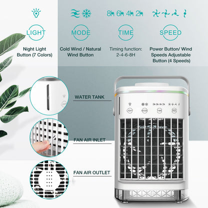 4-Speed USB Cooling Fan with Mist Spray