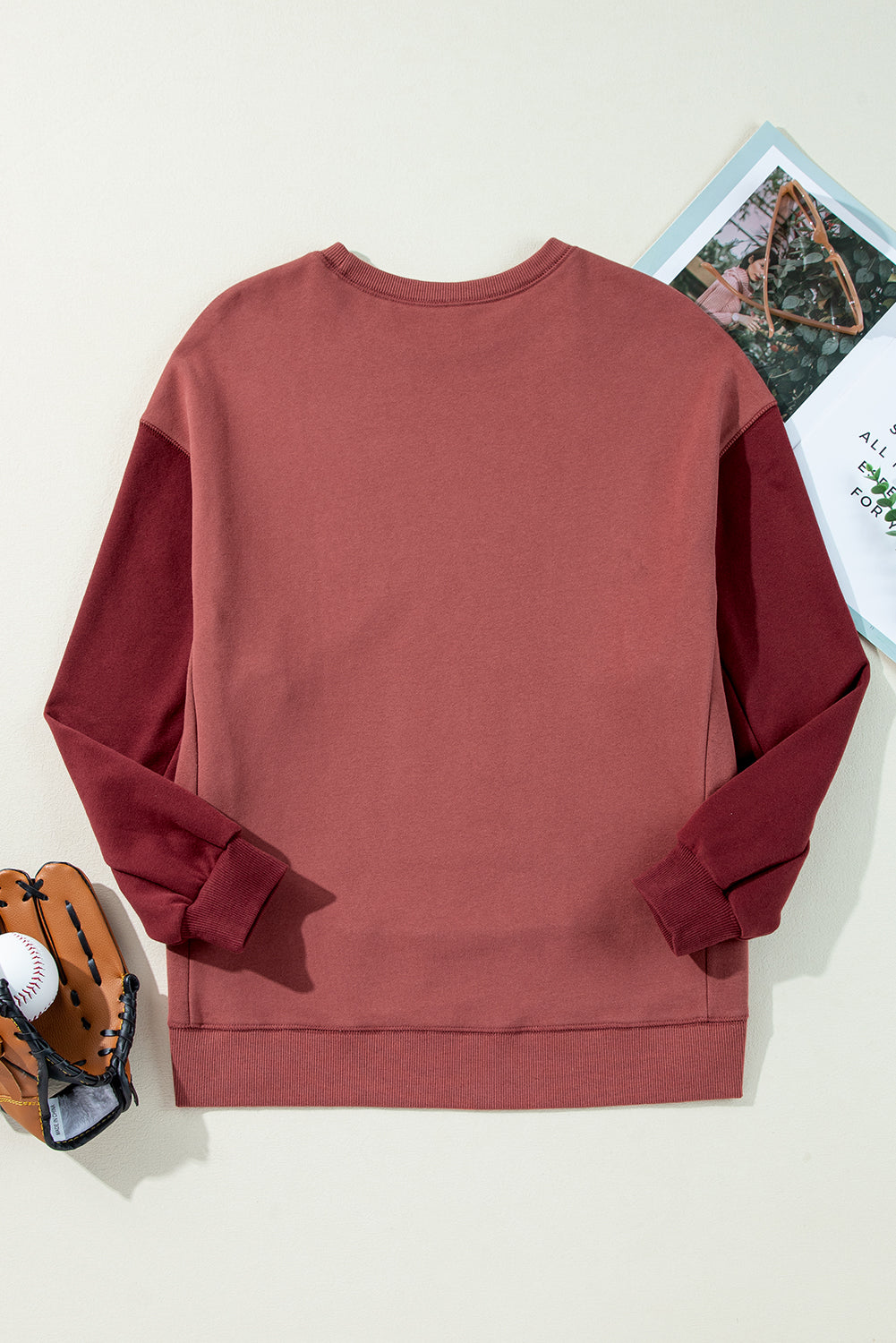 Threaded Pear Ella Patchwork Drop Shoulder Pullover