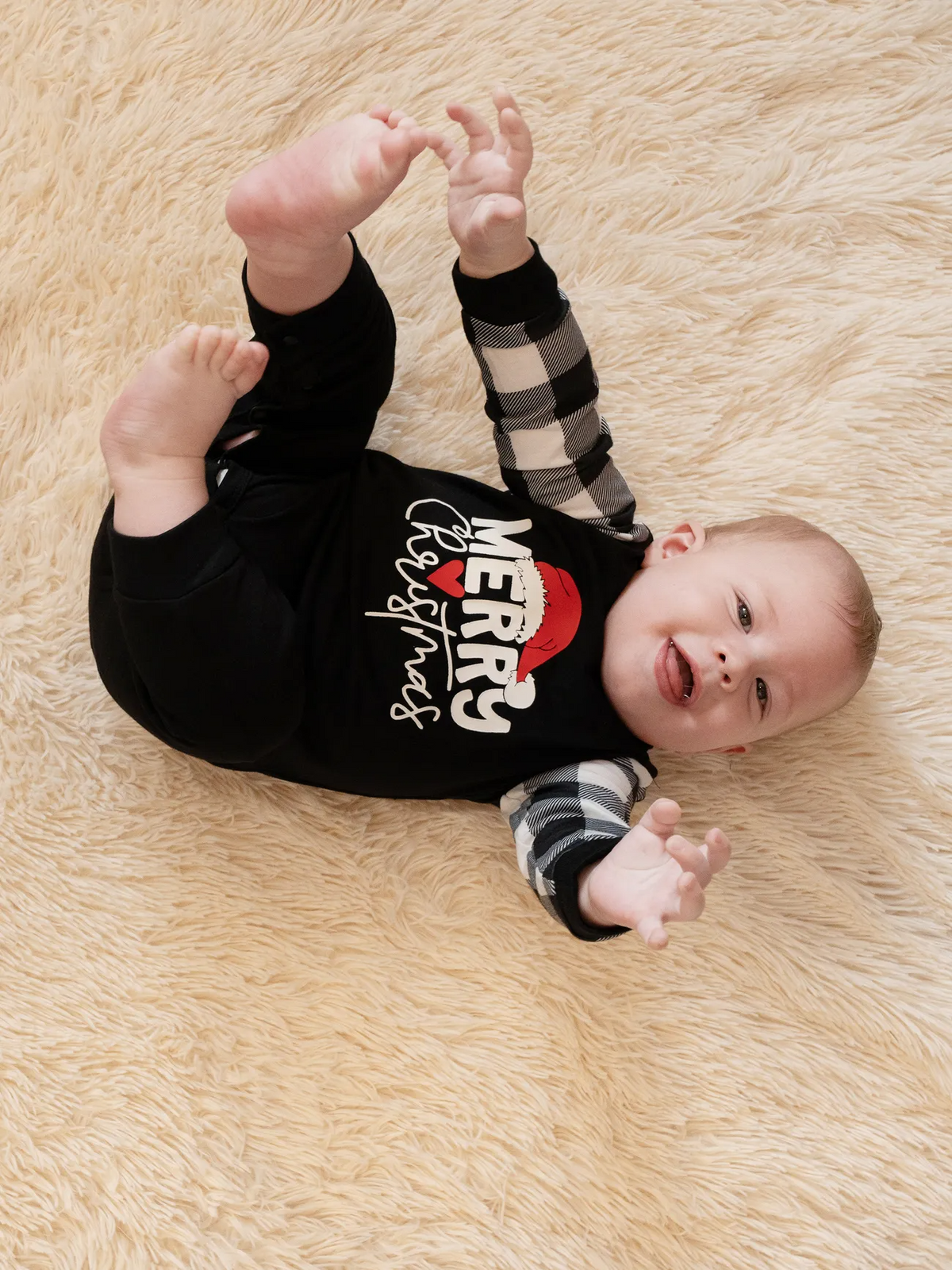 Family Christmas  Long-sleeve Black White Letters Pajamas