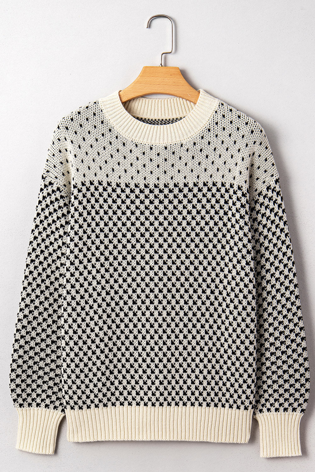 Threaded Pear Kinley Pattern Lantern Sleeve Sweater