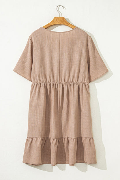 Threaded Pear Kaylee Ruffled Short Sleeve PLUS Dress