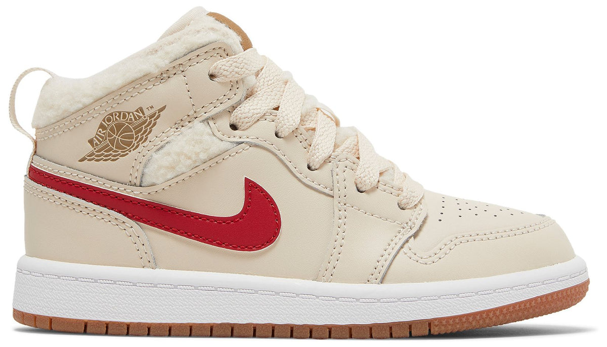 Air Jordan Preschool Retro 1 Mid Utility 'Fleece Pearl White' Ps (Ps)
