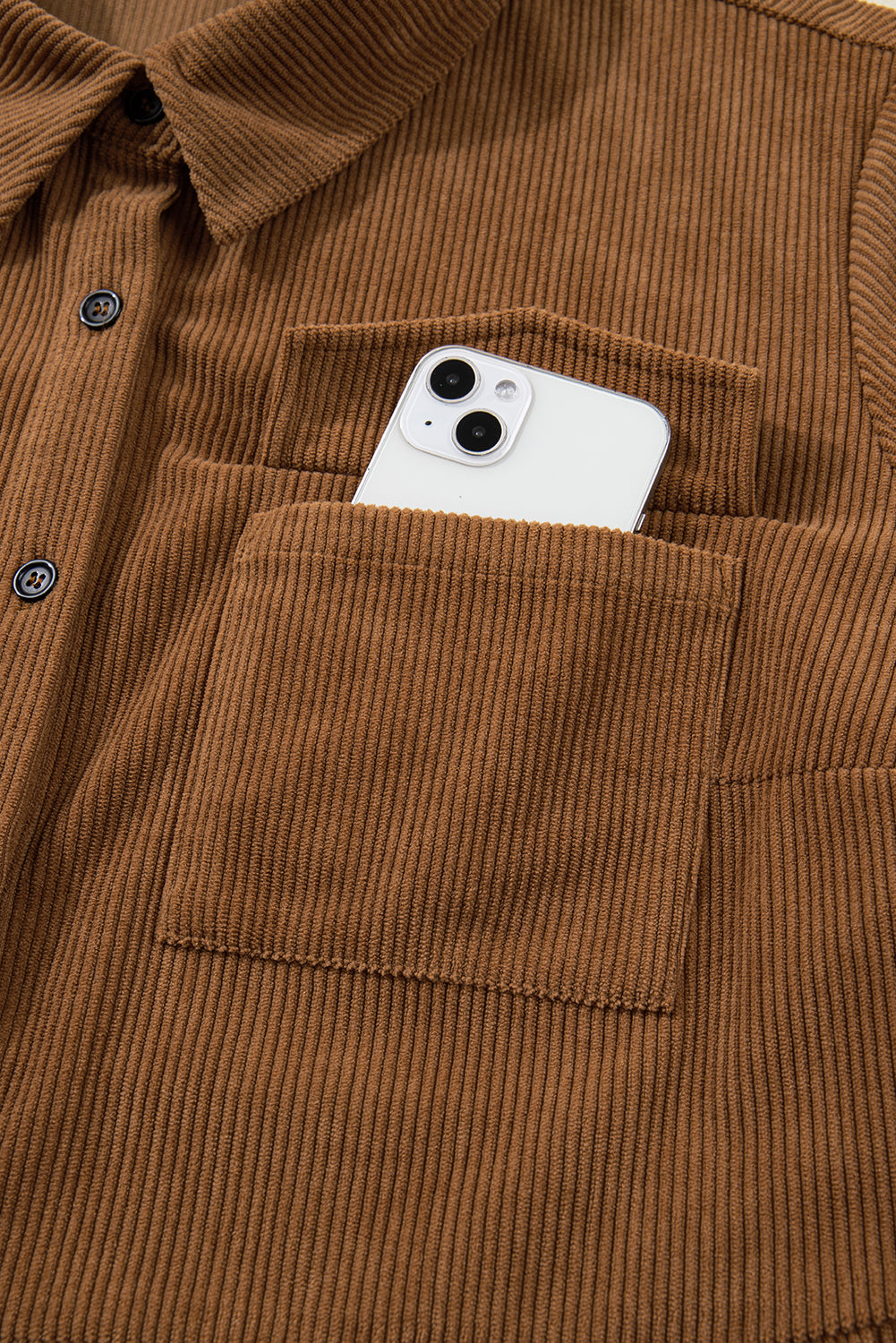 Threaded Pear Galilea Corduroy Full Collared PLUS Shirt