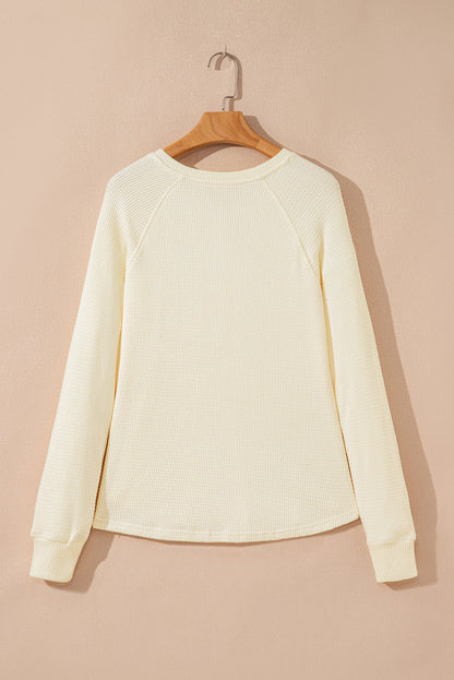 Threaded Pear Soleil Knit Half Henley Top