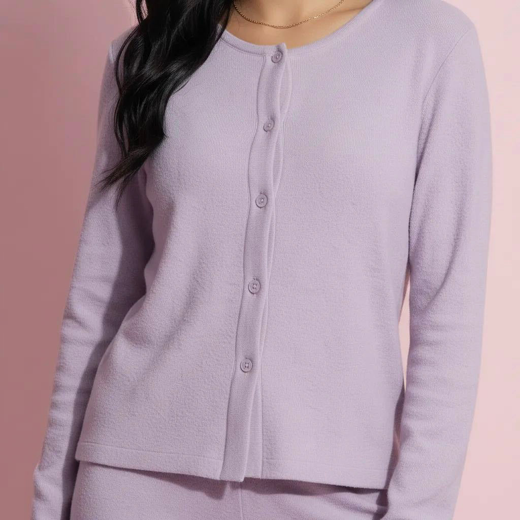 Anna-Kaci Women's 2-Piece Set Soft Knit Lounge Pants and Button-Up Cardigan with Tank Top