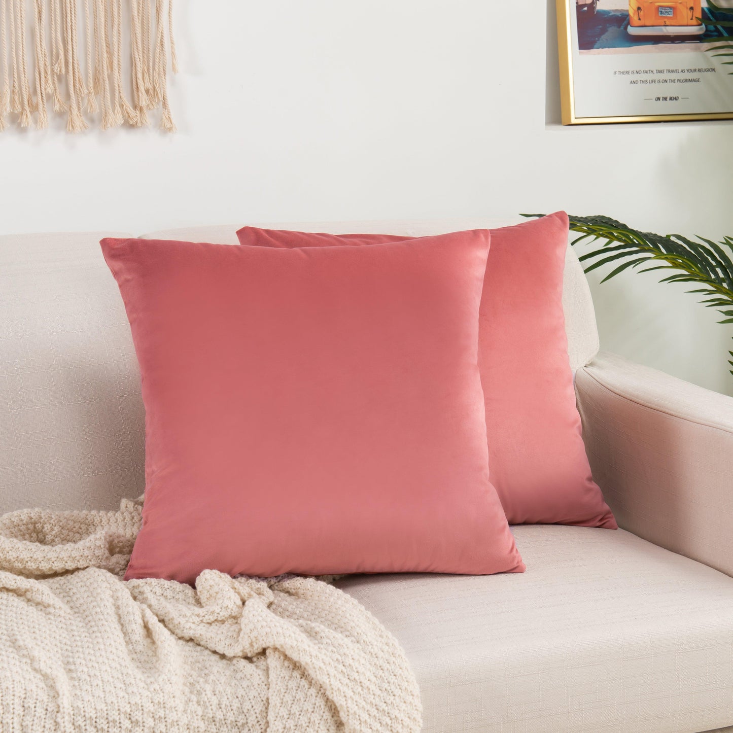 Elegant Comfort 2 Piece Velvet Cushion Cover Solid - Pillow Covers