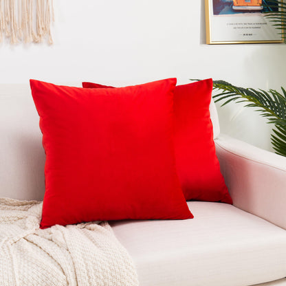 Elegant Comfort 2 Piece Velvet Cushion Cover Solid - Pillow Covers