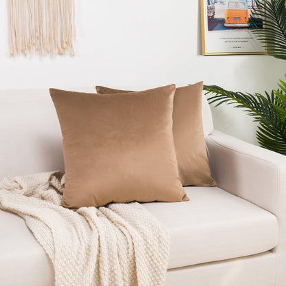 Elegant Comfort 2 Piece Velvet Cushion Cover Solid - Pillow Covers