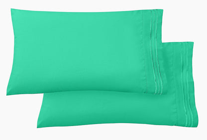 Elegant Comfort Set of 2 Pillowcases- 3 Line Embroidery