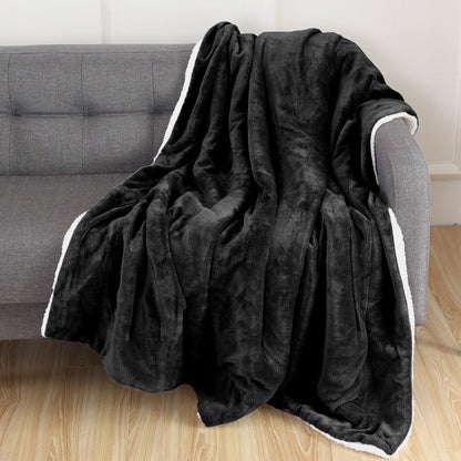 Elegant Comfort Reversible Sherpa Throw Blanket - Sherpa Back Throw Blanket