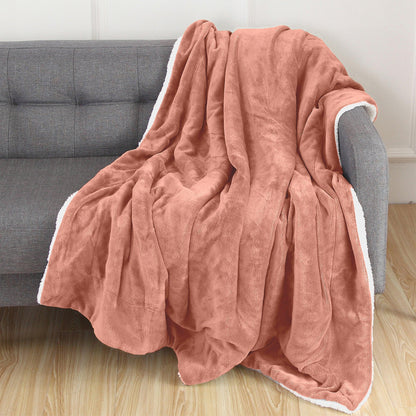 Elegant Comfort Reversible Sherpa Throw Blanket - Sherpa Back Throw Blanket