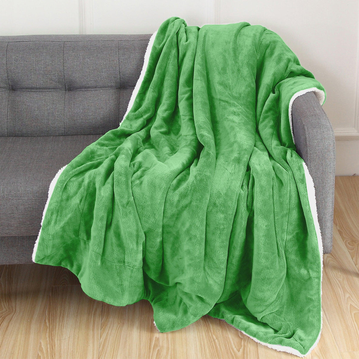 Elegant Comfort Reversible Sherpa Throw Blanket - Sherpa Back Throw Blanket