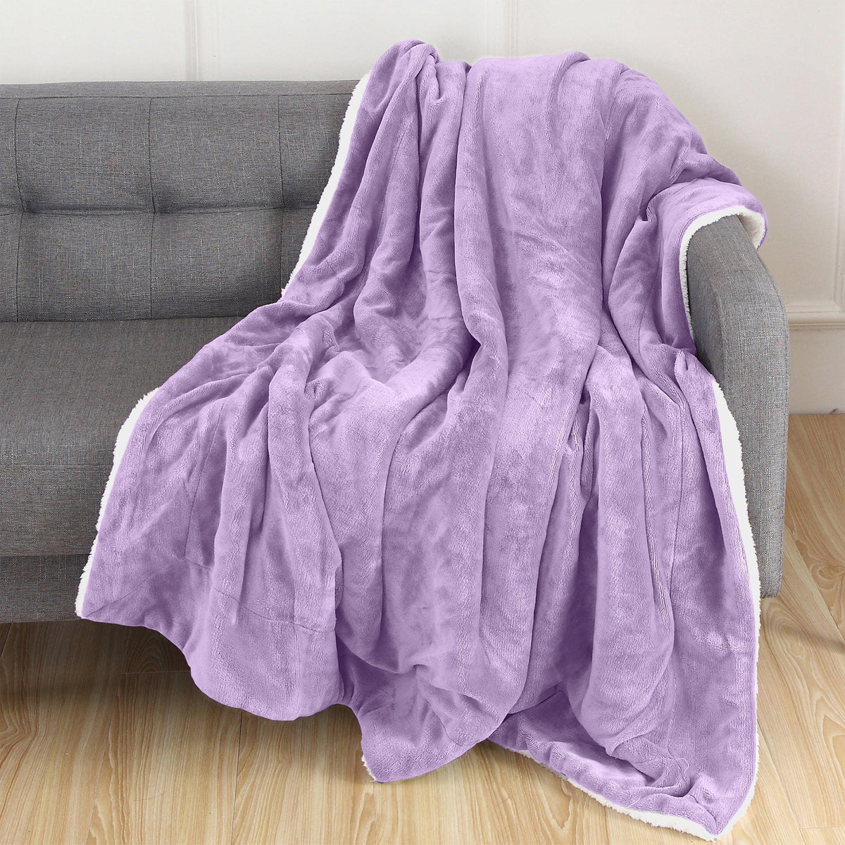 Elegant Comfort Reversible Sherpa Throw Blanket - Sherpa Back Throw Blanket