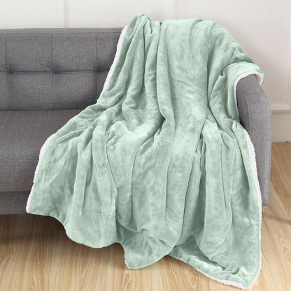 Elegant Comfort Reversible Sherpa Throw Blanket - Sherpa Back Throw Blanket