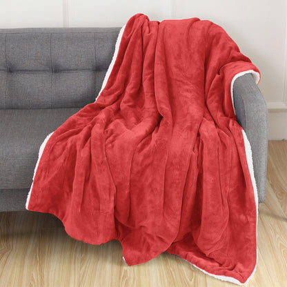 Elegant Comfort Reversible Sherpa Throw Blanket - Sherpa Back Throw Blanket