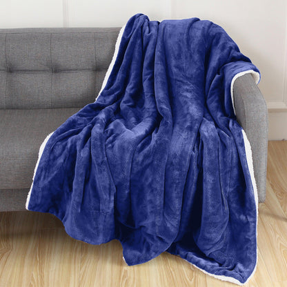Elegant Comfort Reversible Sherpa Throw Blanket - Sherpa Back Throw Blanket