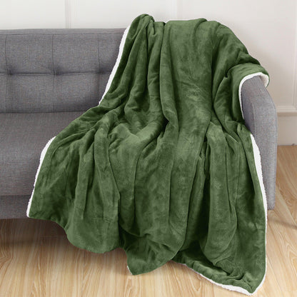 Elegant Comfort Reversible Sherpa Throw Blanket - Sherpa Back Throw Blanket