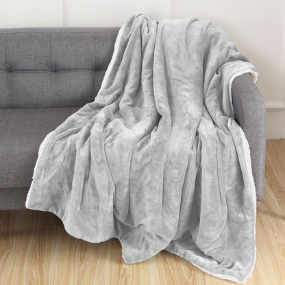 Elegant Comfort Reversible Sherpa Throw Blanket - Sherpa Back Throw Blanket
