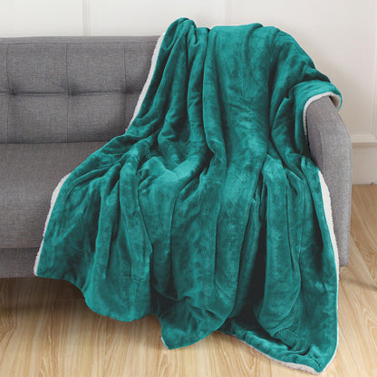 Elegant Comfort Reversible Sherpa Throw Blanket - Sherpa Back Throw Blanket