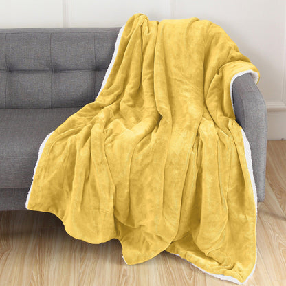 Elegant Comfort Reversible Sherpa Throw Blanket - Sherpa Back Throw Blanket