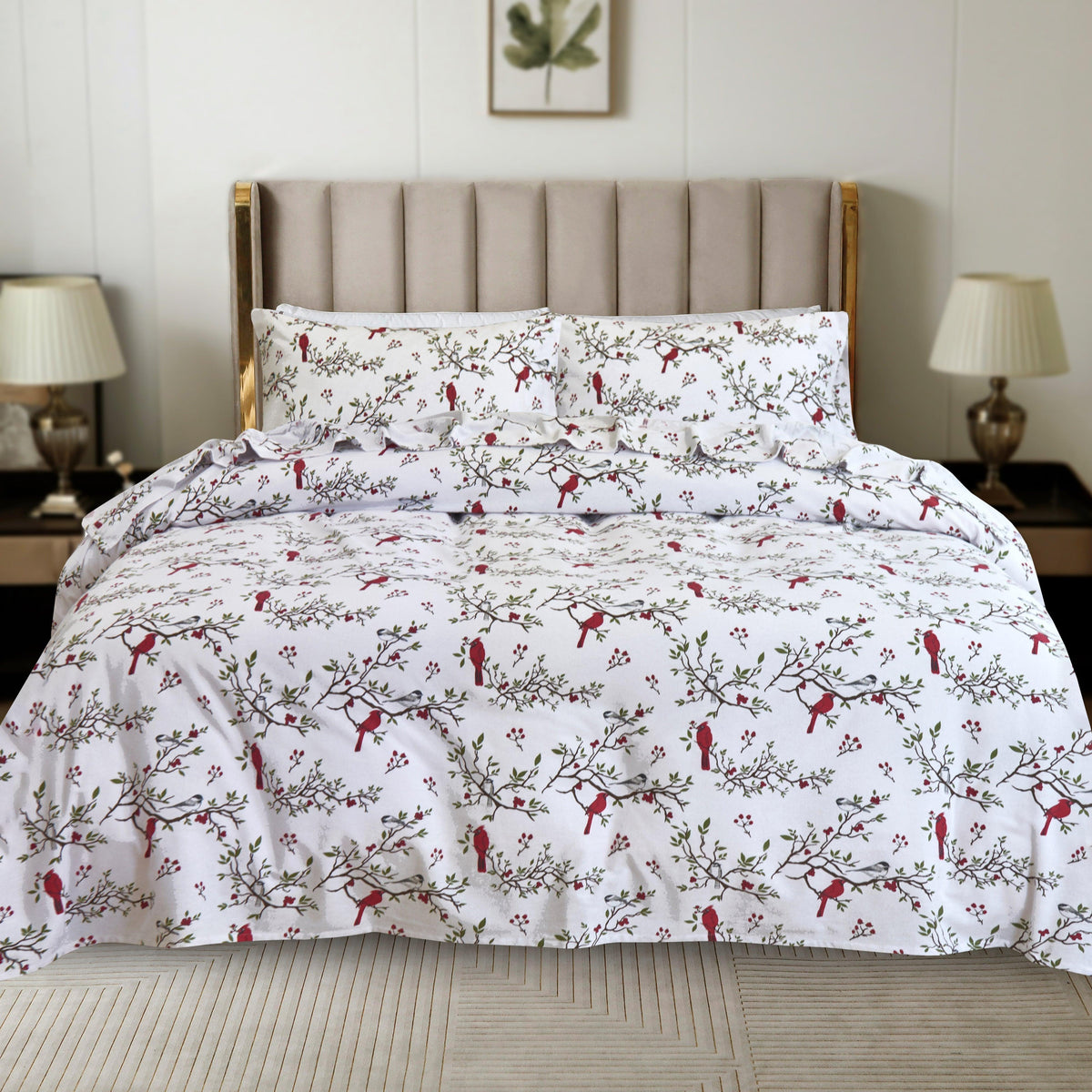 Elegant Comfort 4-Piece Holiday Cotton Flannel Sheet Set - 100% Turkish Cotton