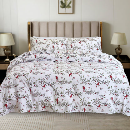 Elegant Comfort 4-Piece Holiday Cotton Flannel Sheet Set - 100% Turkish Cotton