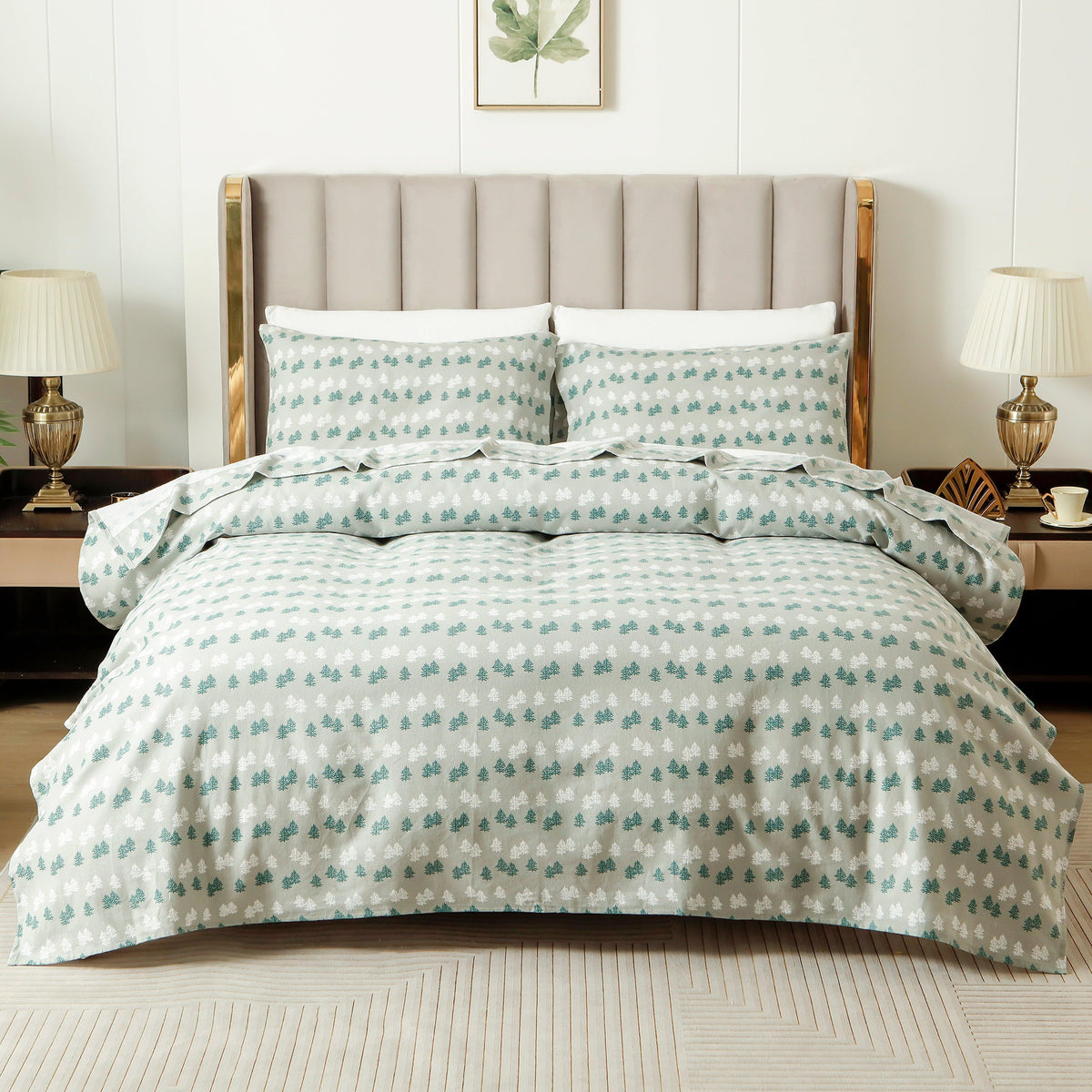 Elegant Comfort 4-Piece Holiday Cotton Flannel Sheet Set - 100% Turkish Cotton