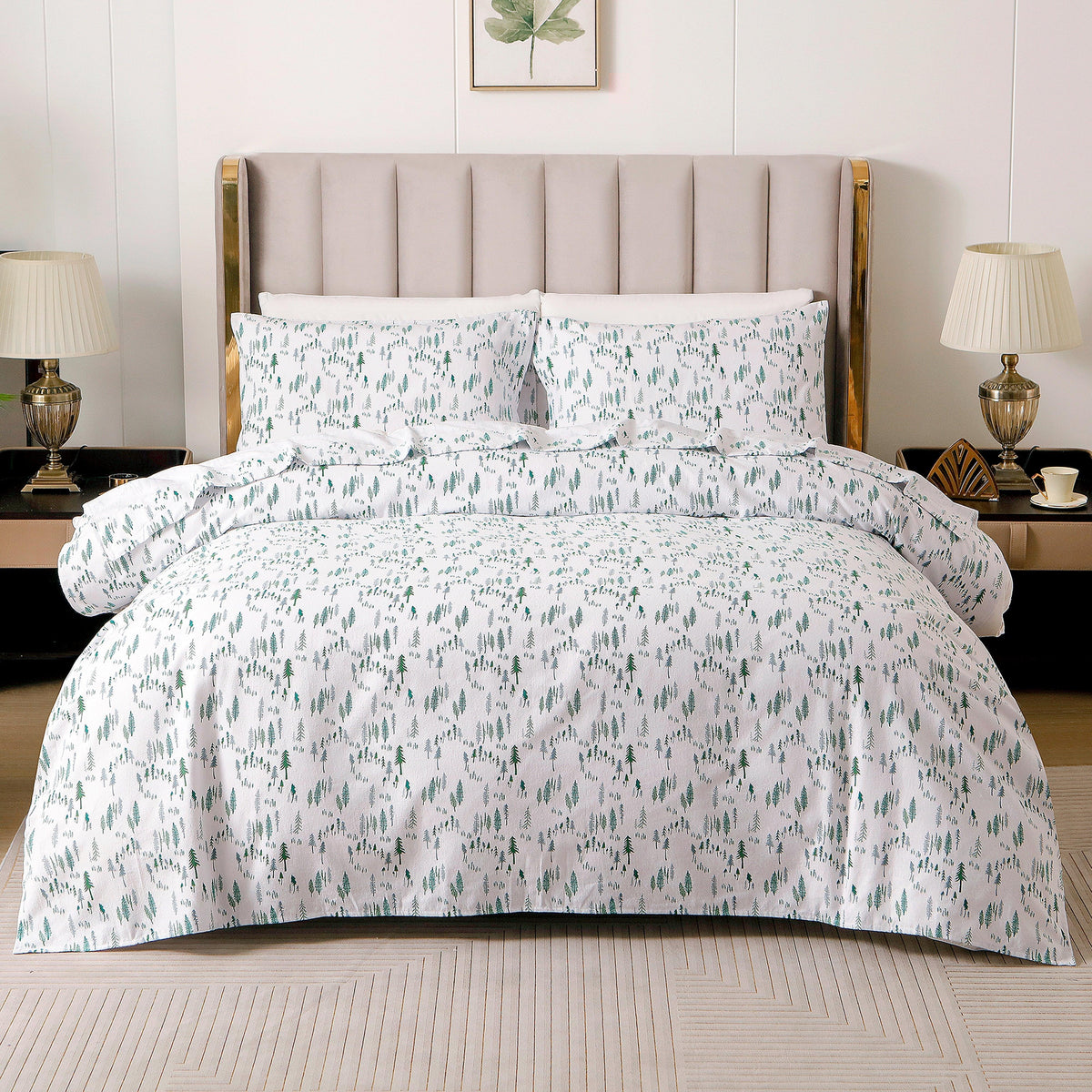 Elegant Comfort 4-Piece Holiday Cotton Flannel Sheet Set - 100% Turkish Cotton