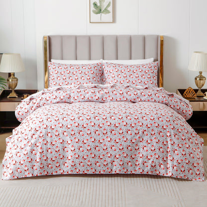 Elegant Comfort 4-Piece Holiday Cotton Flannel Sheet Set - 100% Turkish Cotton