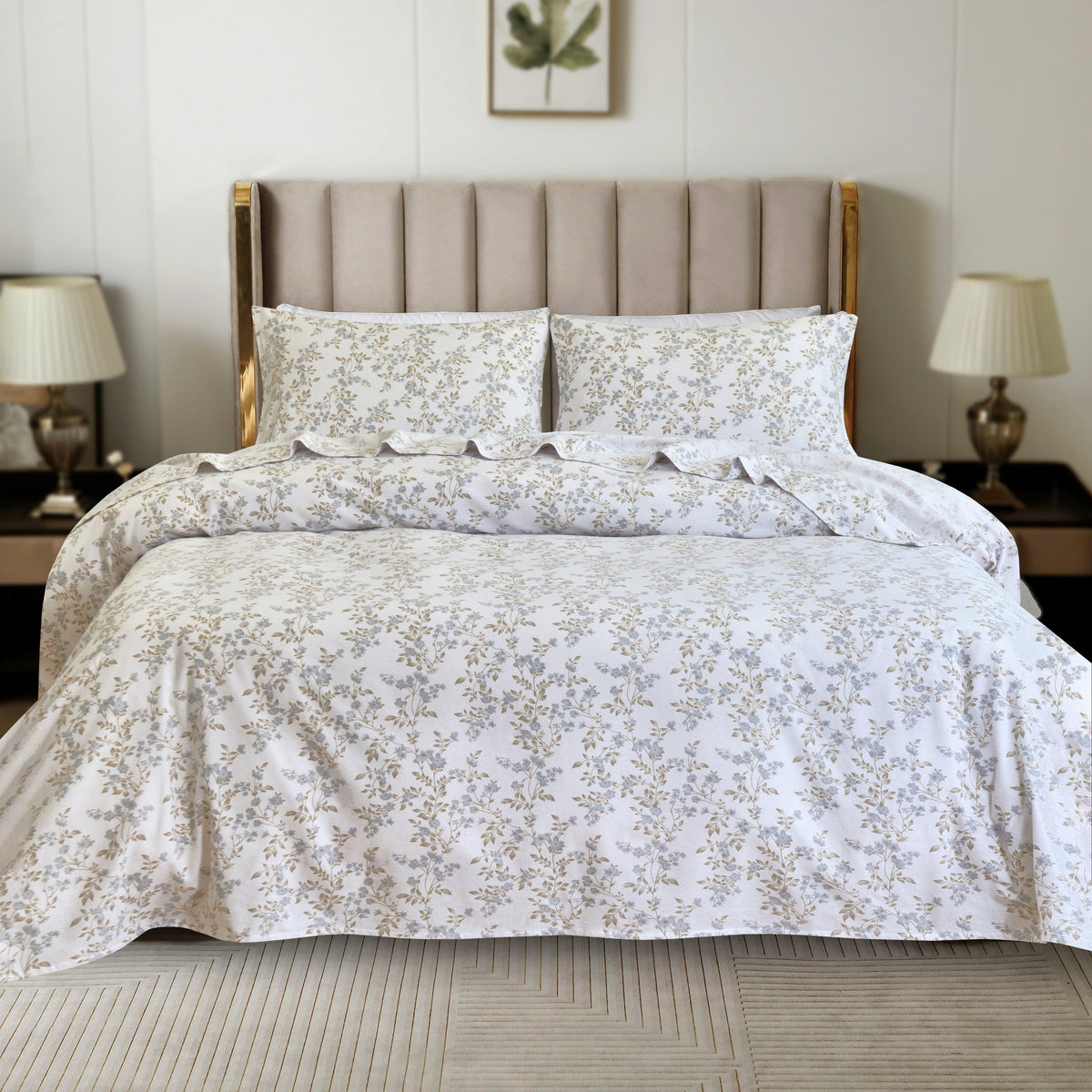 Elegant Comfort 4-Piece Holiday Cotton Flannel Sheet Set - 100% Turkish Cotton