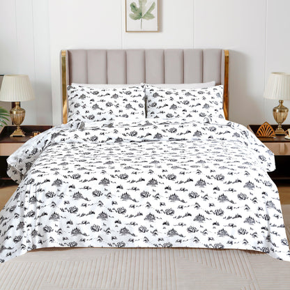 Elegant Comfort 4-Piece Holiday Cotton Flannel Sheet Set - 100% Turkish Cotton