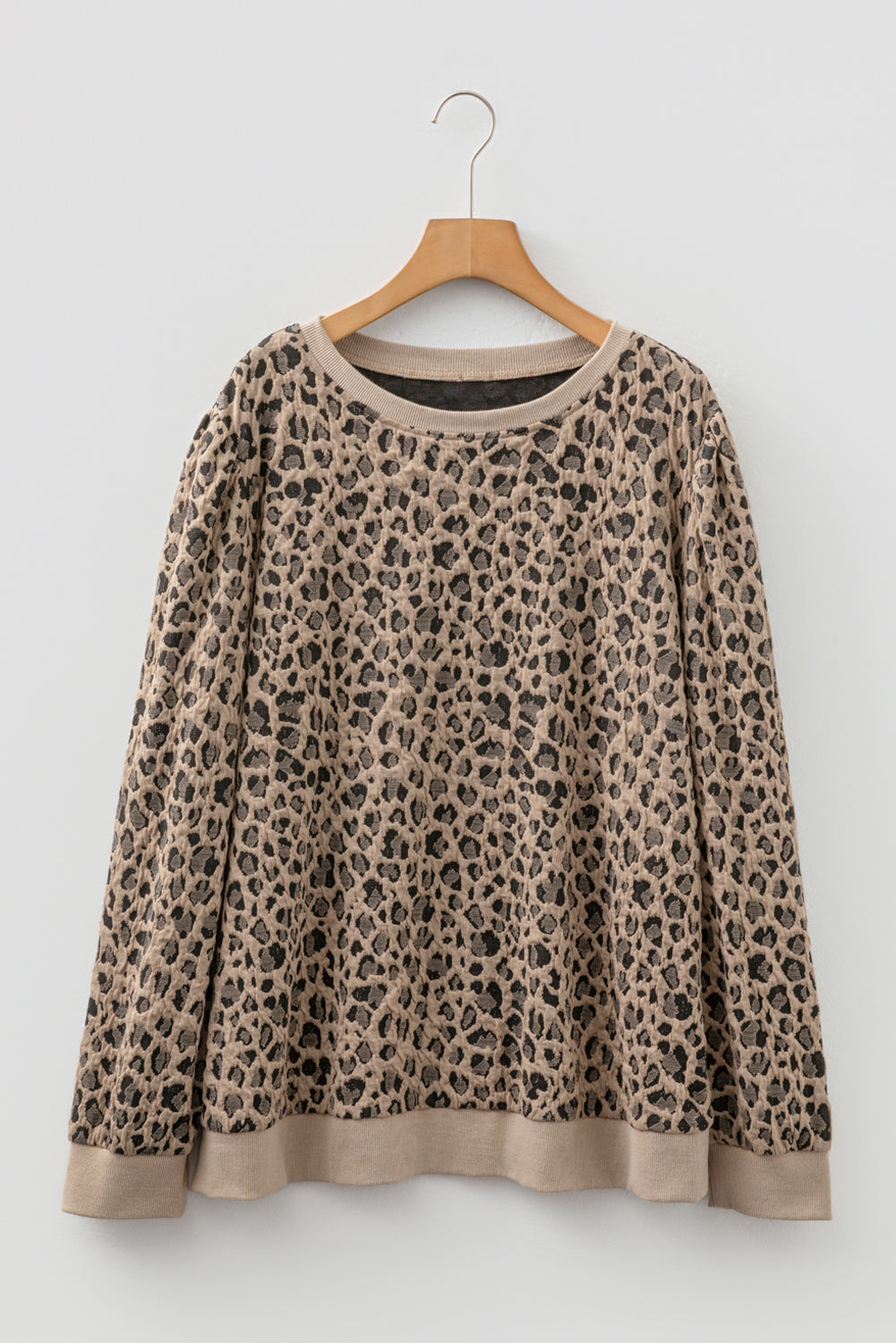 Threaded Pear Amaya Textured Ribbed Trim Long Sleeve PLUS Top