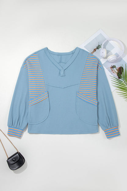 Threaded Pear Madison Exposed Seam Waffle Baggy Pullover