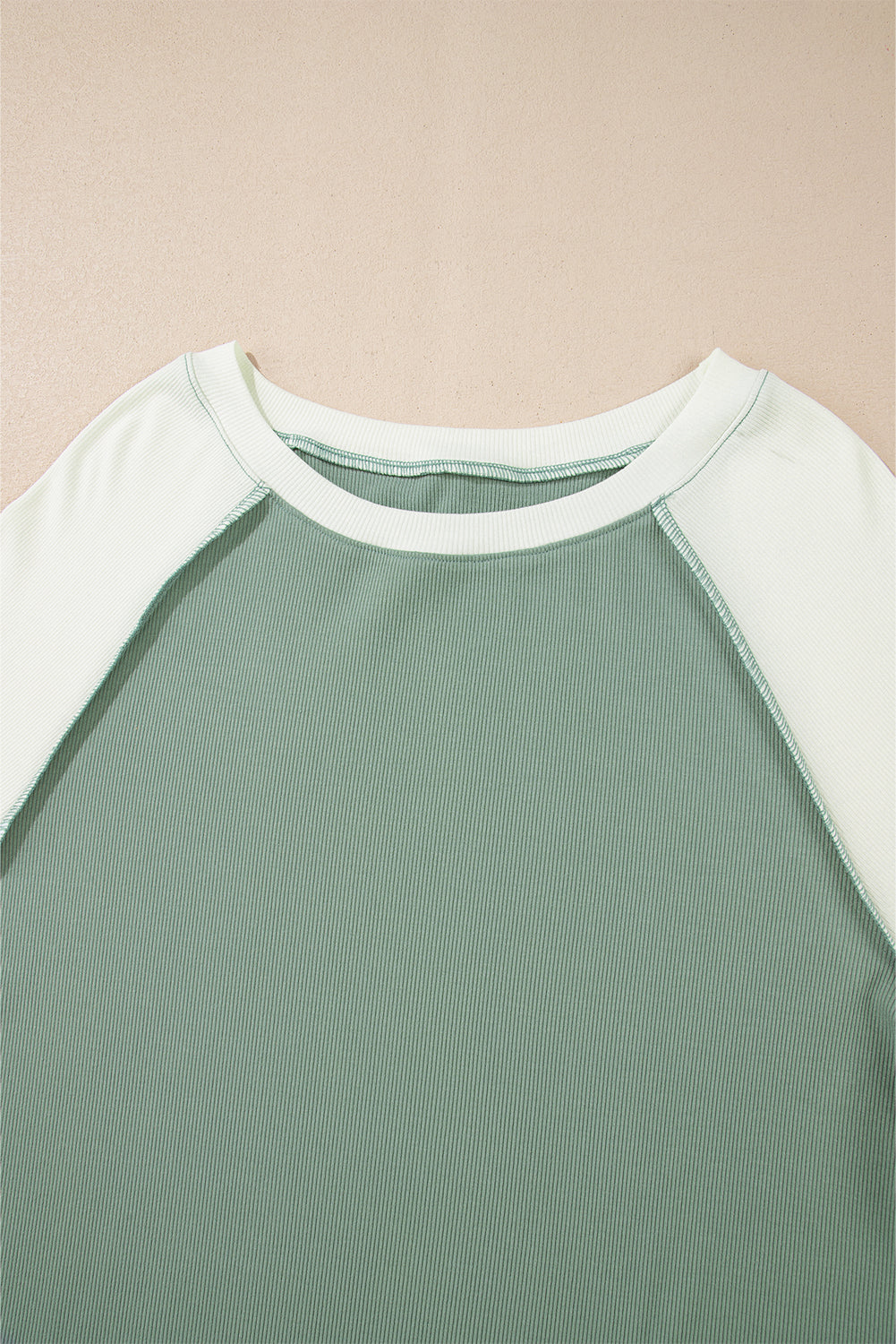 Threaded Pear Faye Colorblock Patchwork Raglan Long Sleeve Top